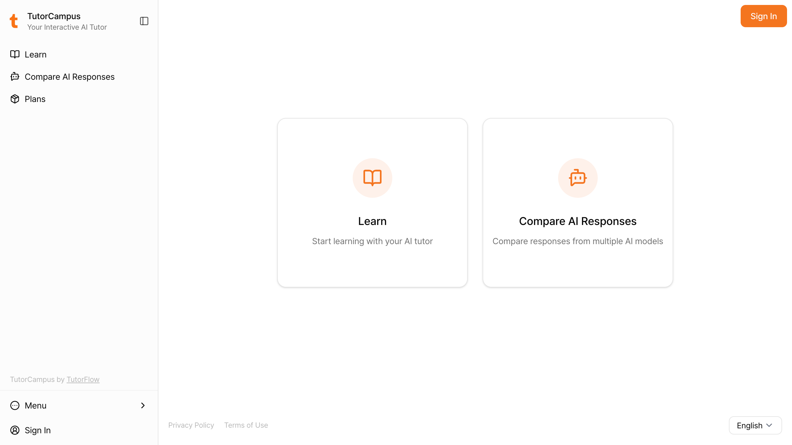 AI Response Comparison menu